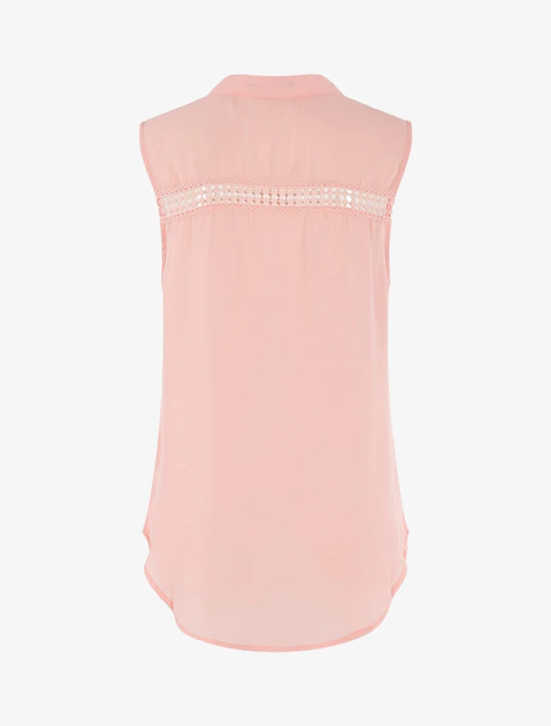 Top style chemise sans manches - rose