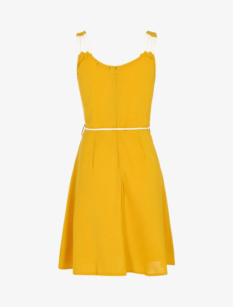 Robe à bretelles style corde - jaune