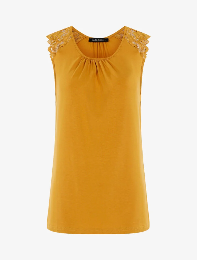 Top à épaules en crochet - jaune