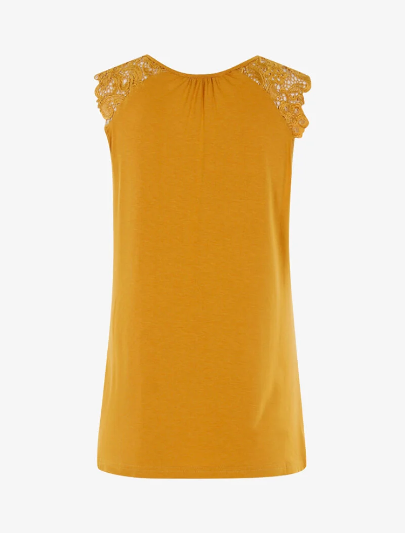Top à épaules en crochet - jaune