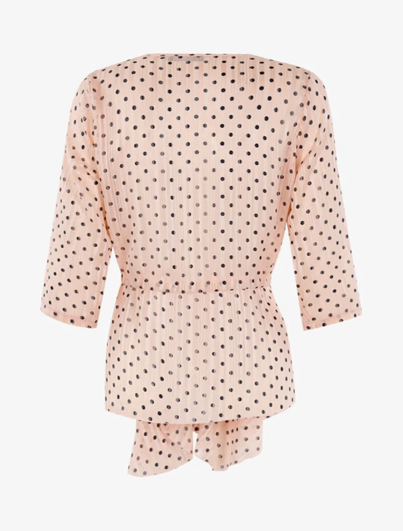 Top style tunique à imprimé pois - rose/noir