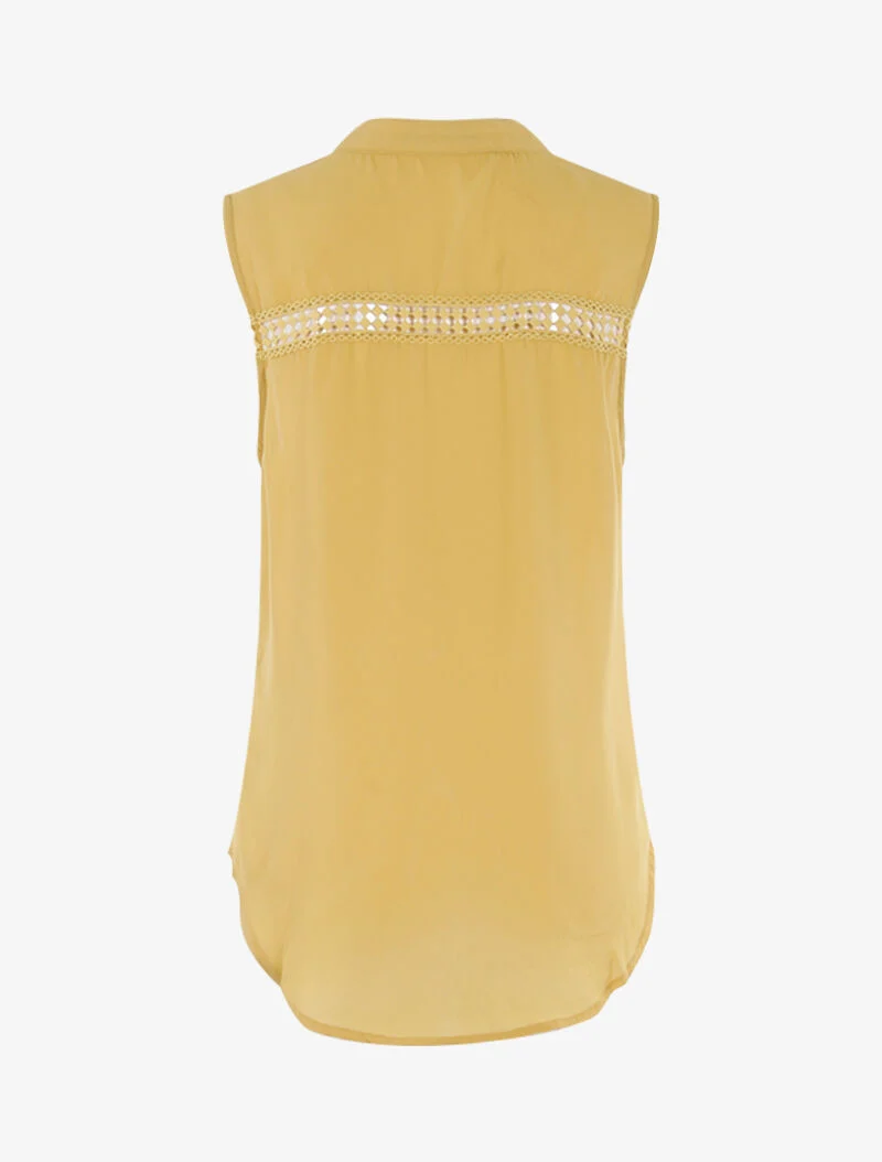 Top style chemise sans manches - jaune