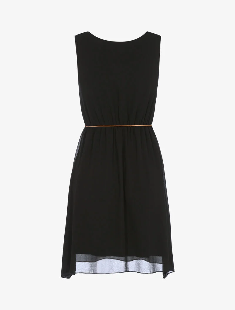 Robe fluide ceinturée - noir