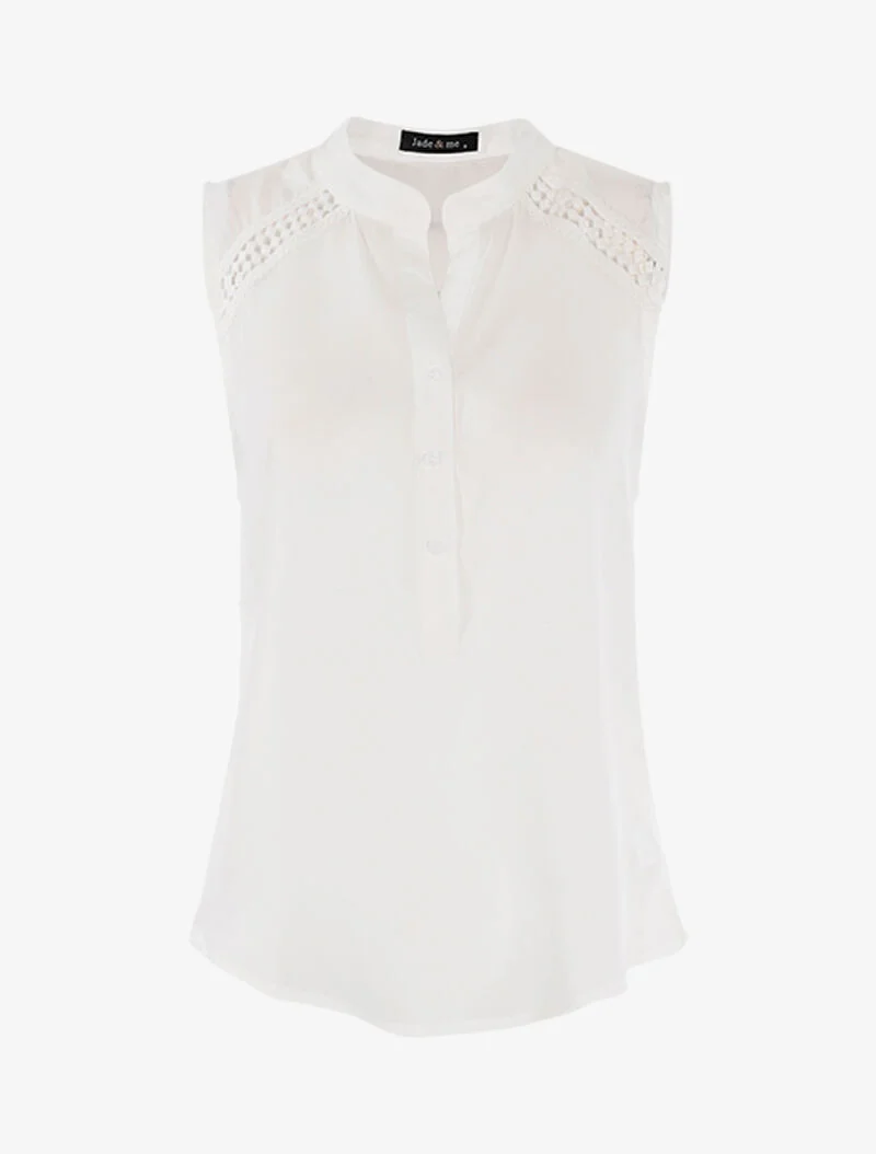 Top style chemise sans manches - blanc