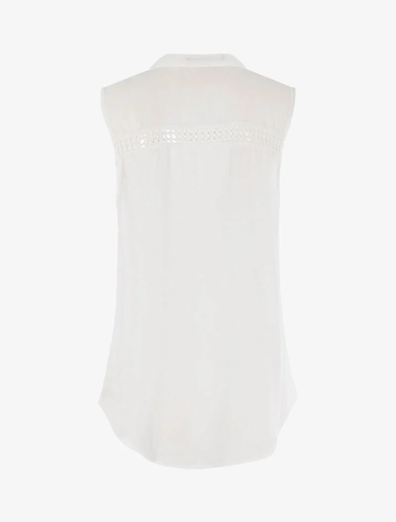 Top style chemise sans manches - blanc