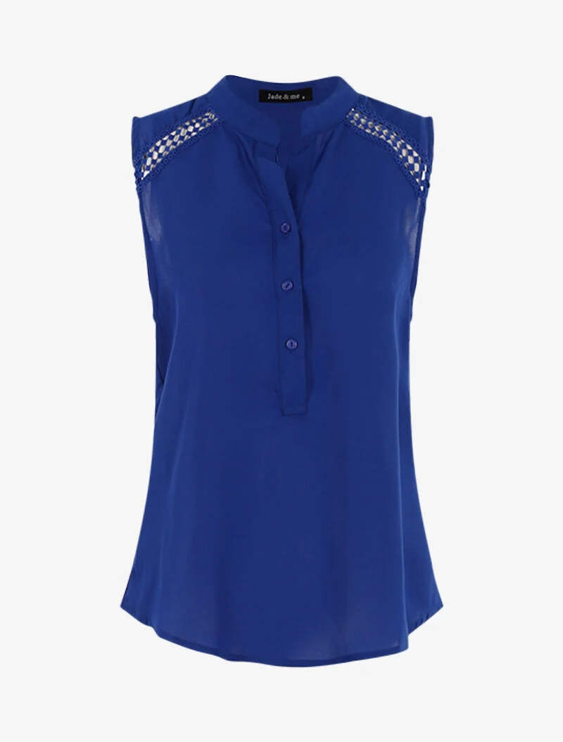 Top style chemise sans manches - bleu électrique