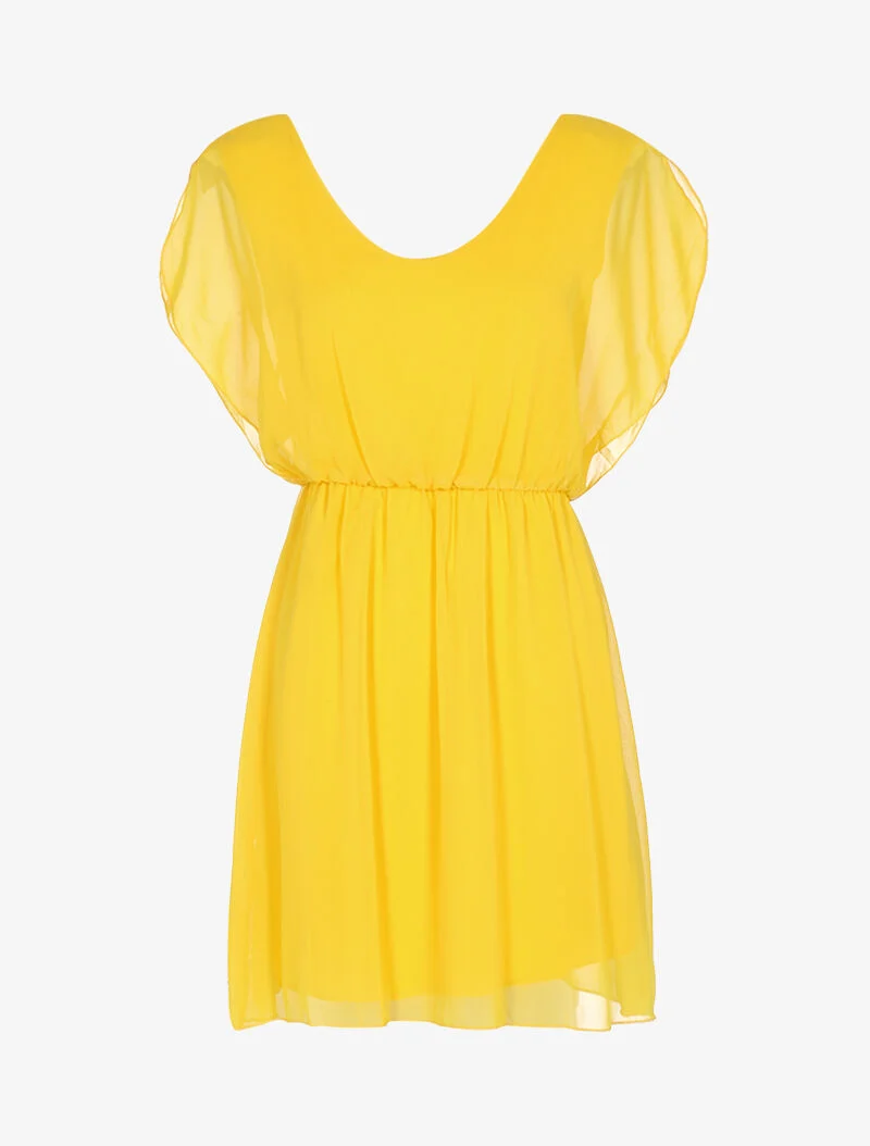 Robe patineuse en voile - jaune