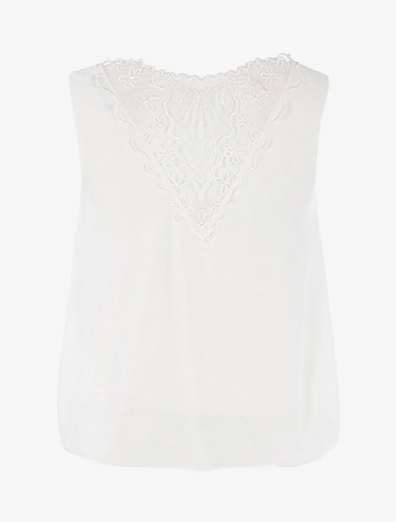 Top boule à dos en tulle - blanc