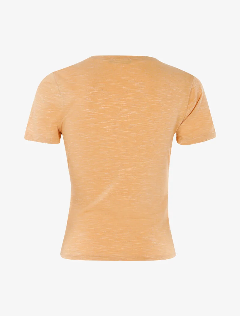 Top chiné à épaules strassées - orange pâle - orange