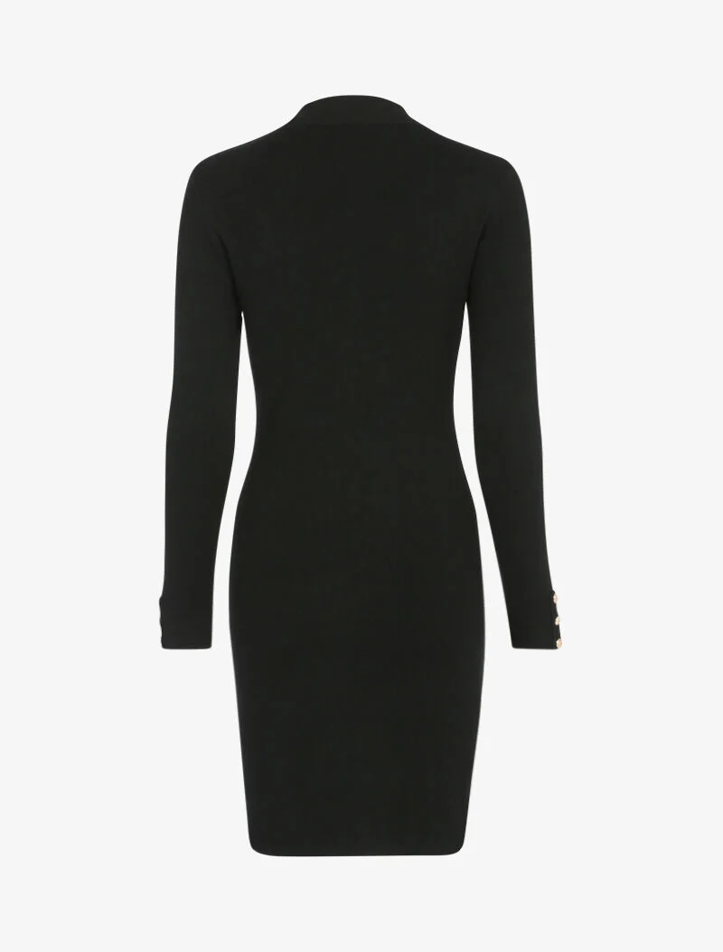 Robe pull à boutons contrastants - noir