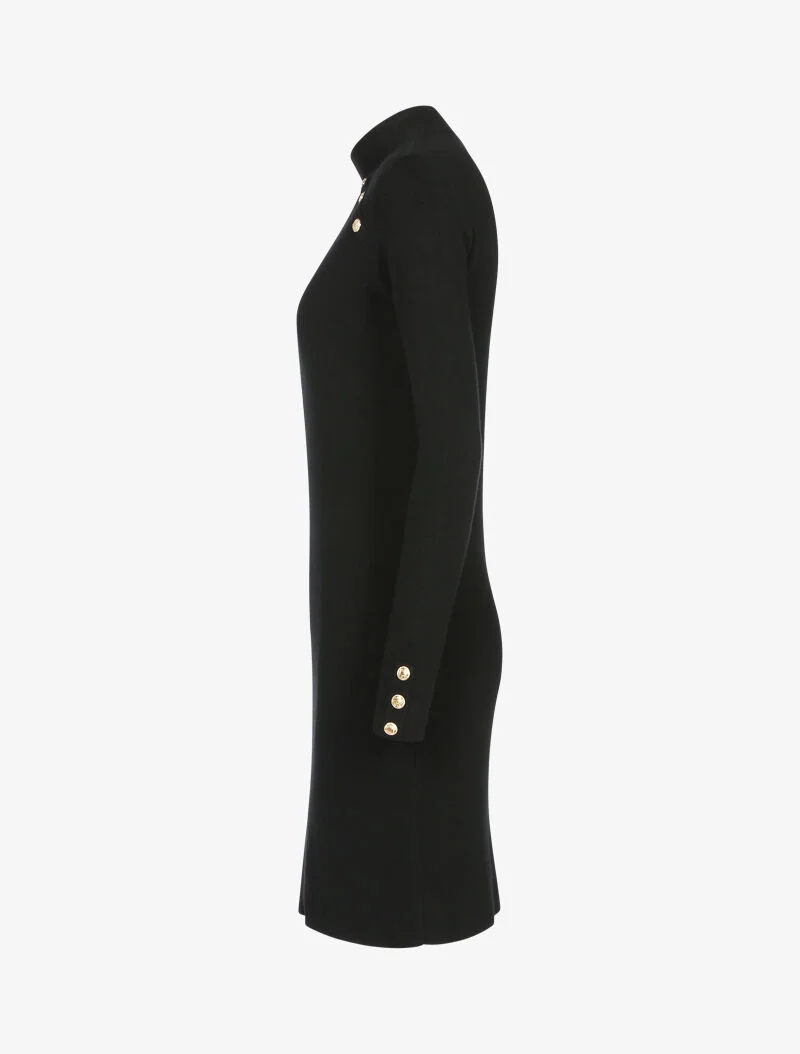 Robe pull à boutons contrastants - noir