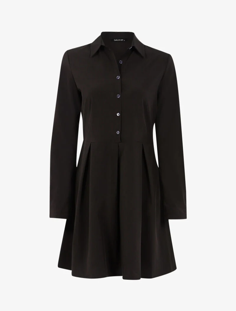 Robe patineuse style chemise - noir