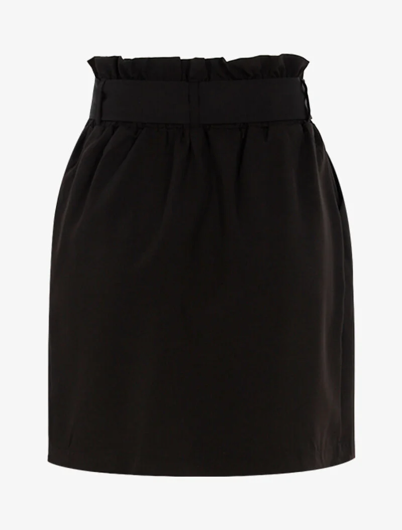 Jupe taille haute à boutonnière - noir