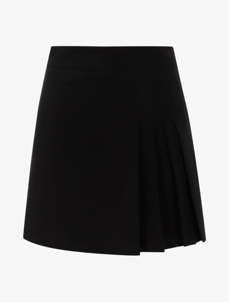 Mini jupe à détails plissés - noir