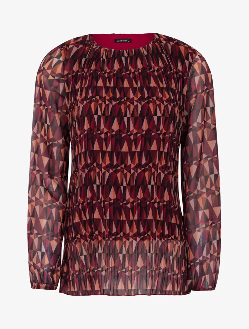Blouse à imprimé géométrique graphique - lie de vin