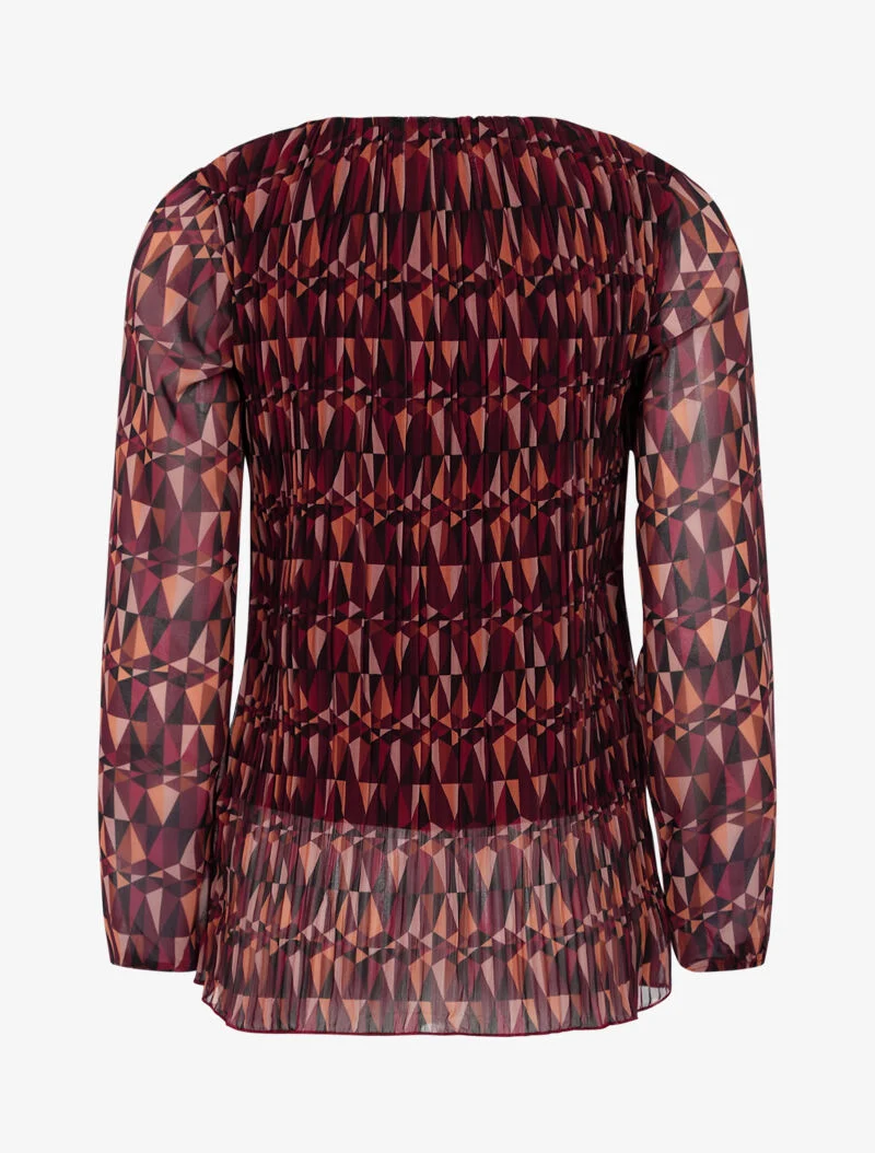 Blouse à imprimé géométrique graphique - lie de vin