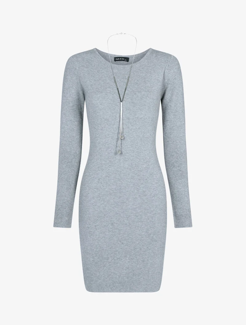 Robe pull basique - gris clair