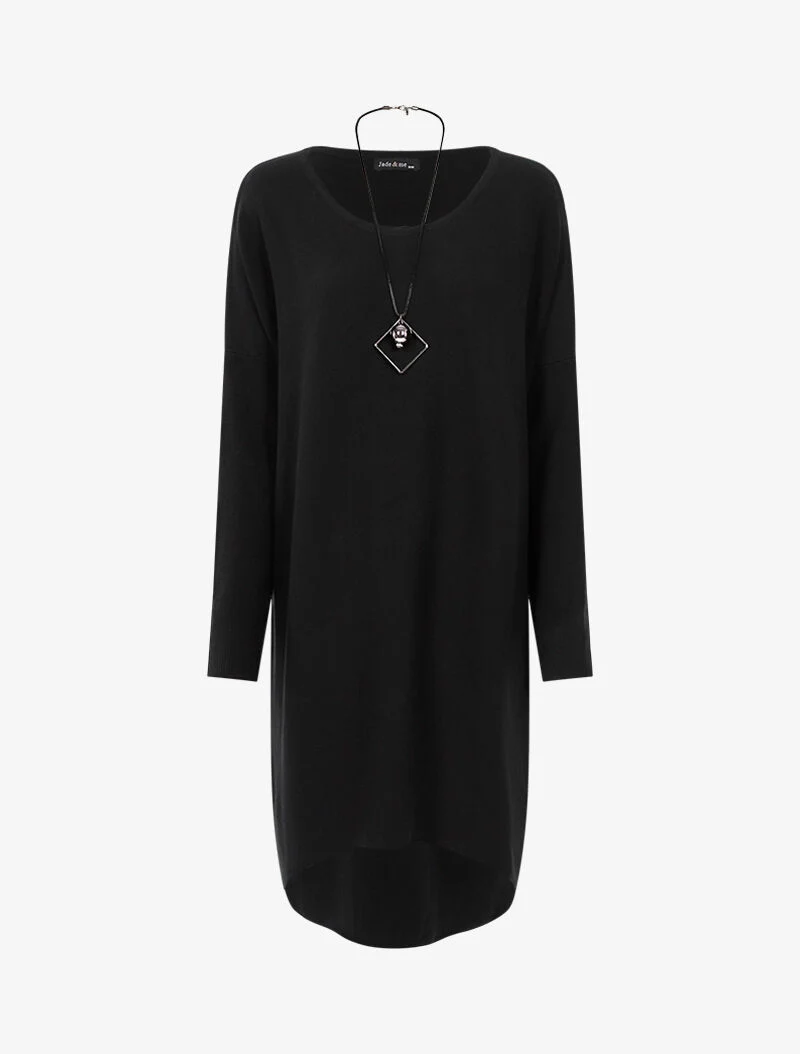 Robe loose avec sautoir - noir