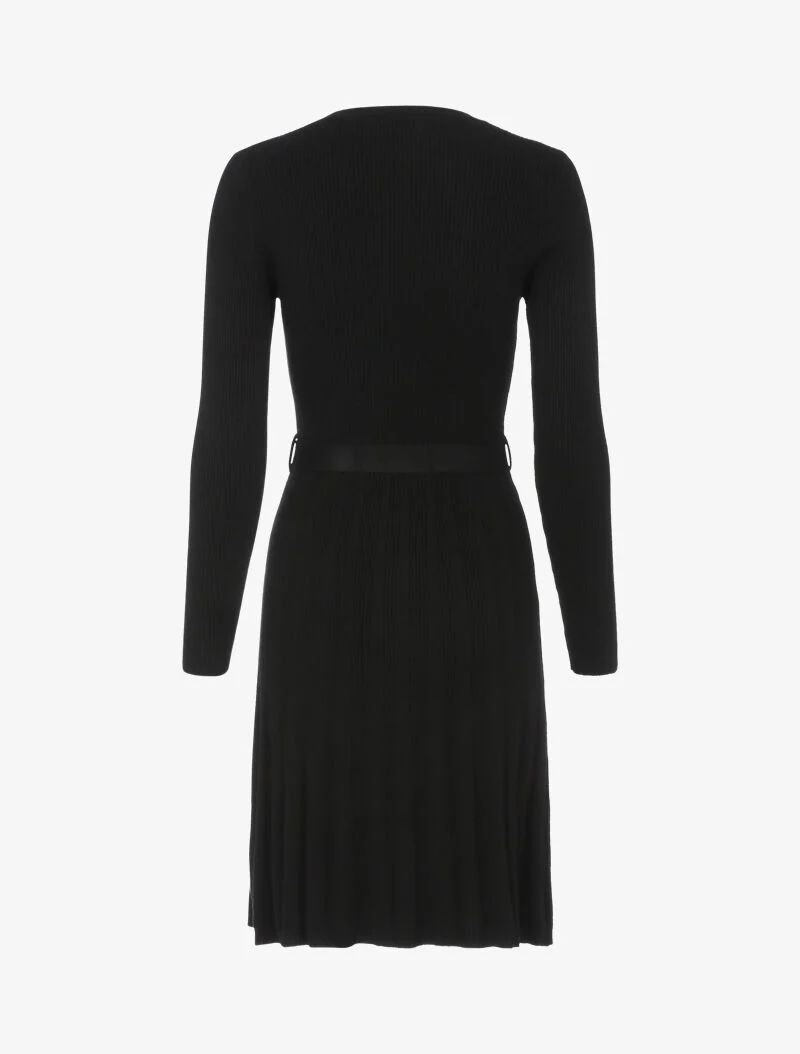Robe pull en maille coupe patineuse - noir