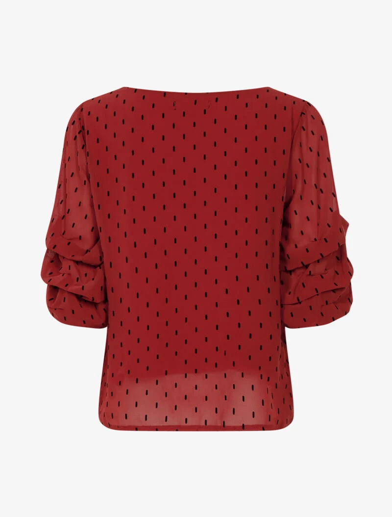 Blouse en voile fin à points graphiques - ocre