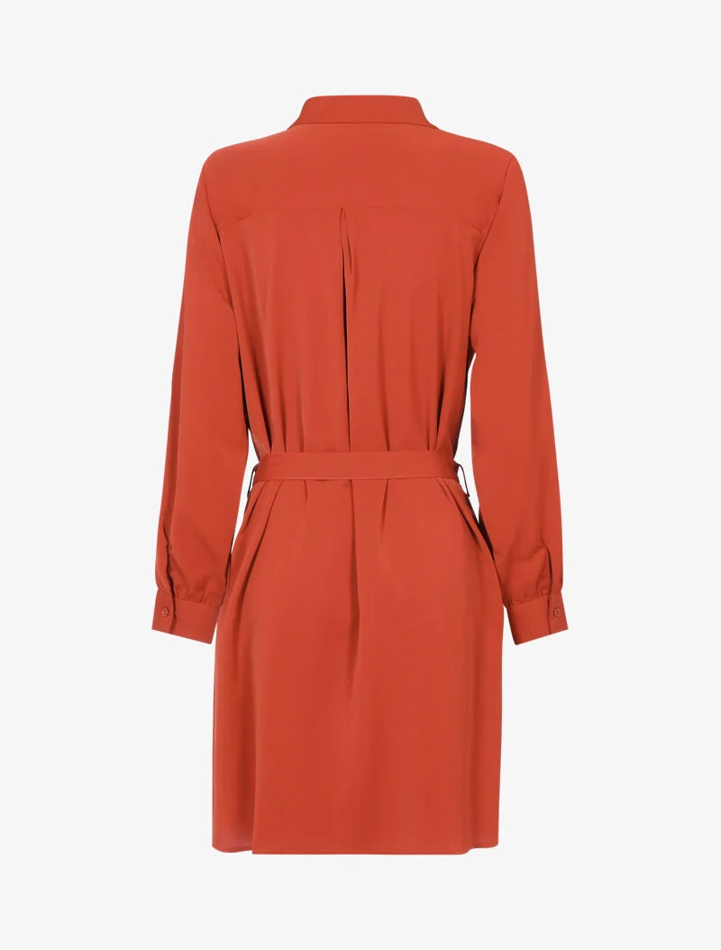 Robe chemise unie - brique