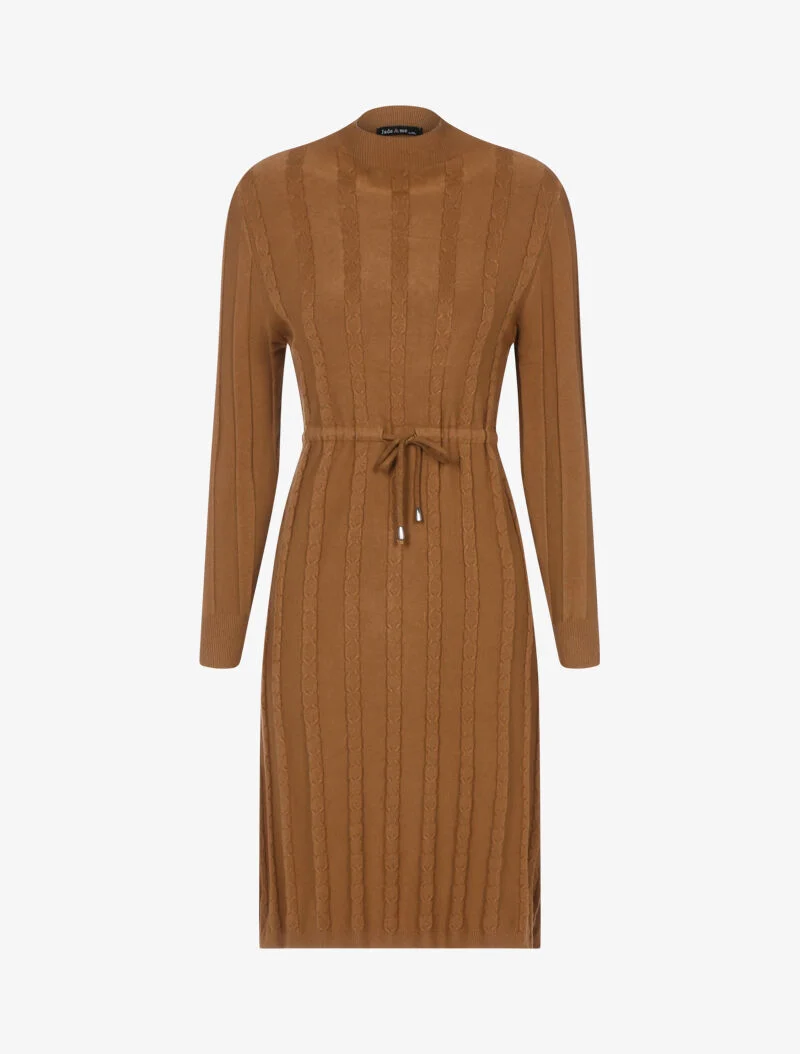 Robe pull à cordon de serrage - marron