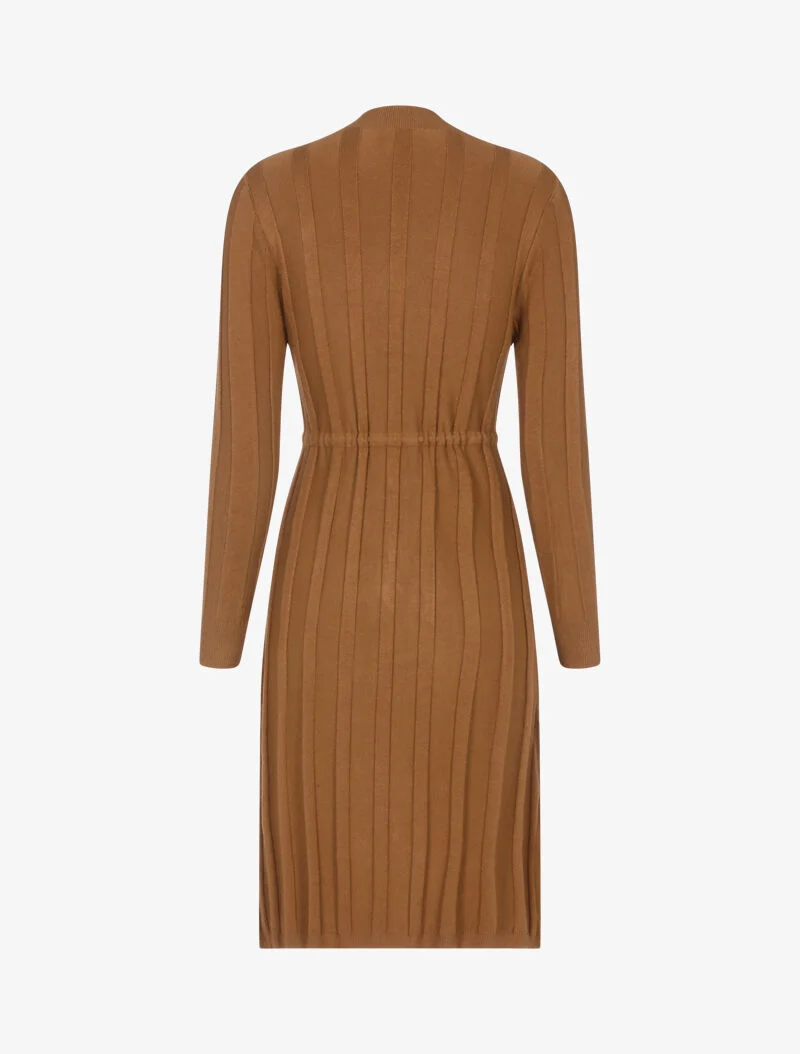 Robe pull à cordon de serrage - marron