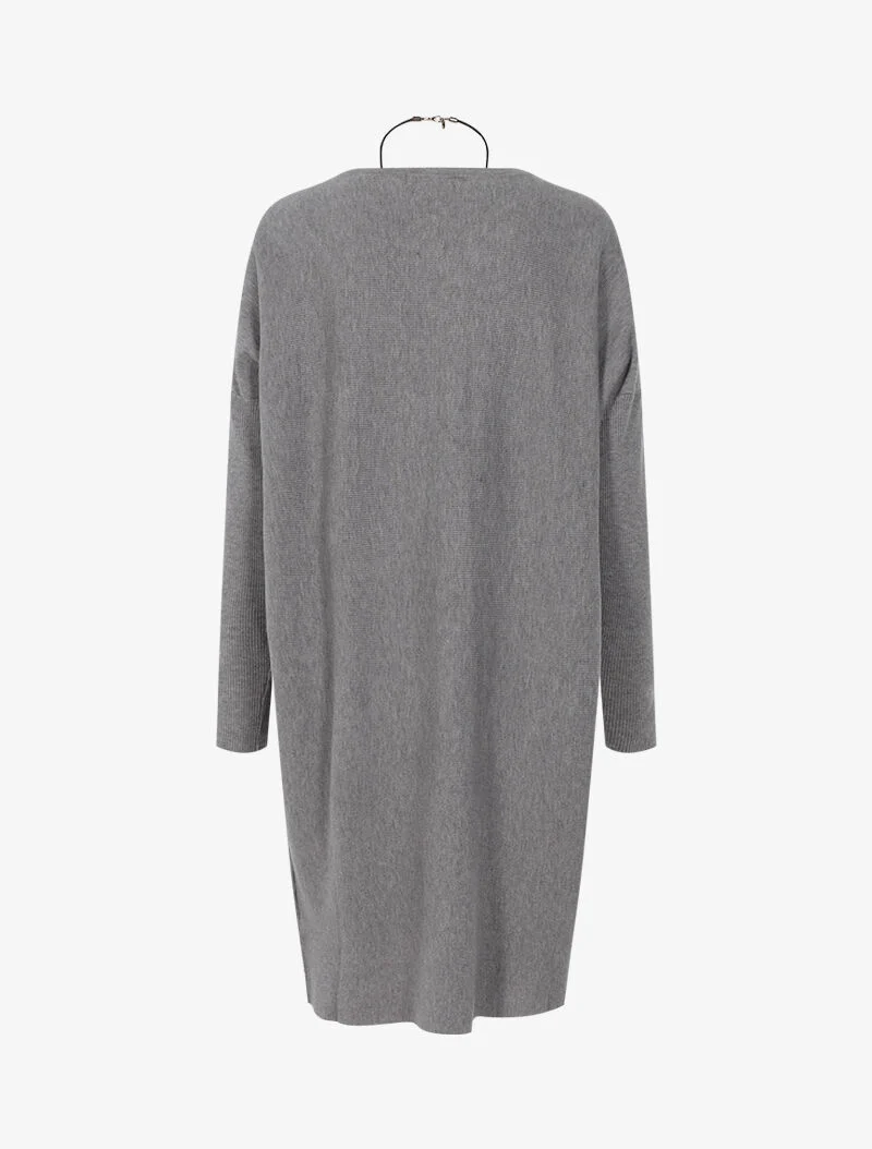 Robe loose avec sautoir - gris clair