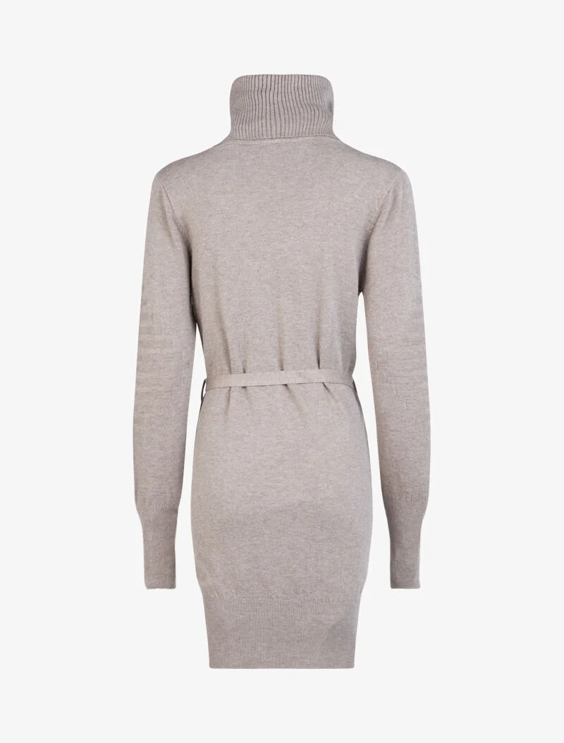 Robe-pull à détails tressés et relief - taupe