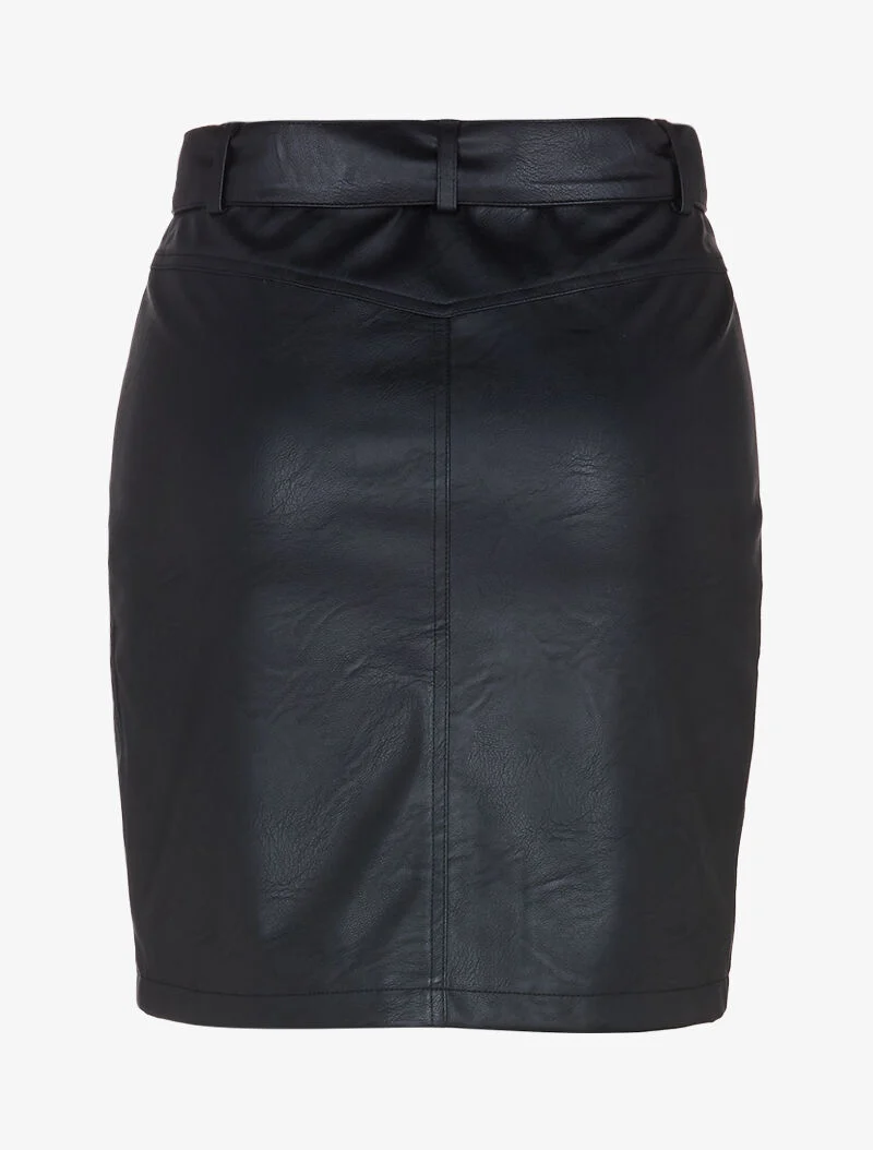 Jupe en simili à poches zippées - noir