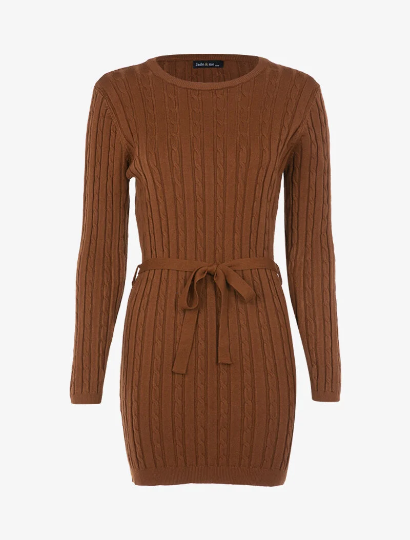 Robe-pull à détails torsadés - ocre