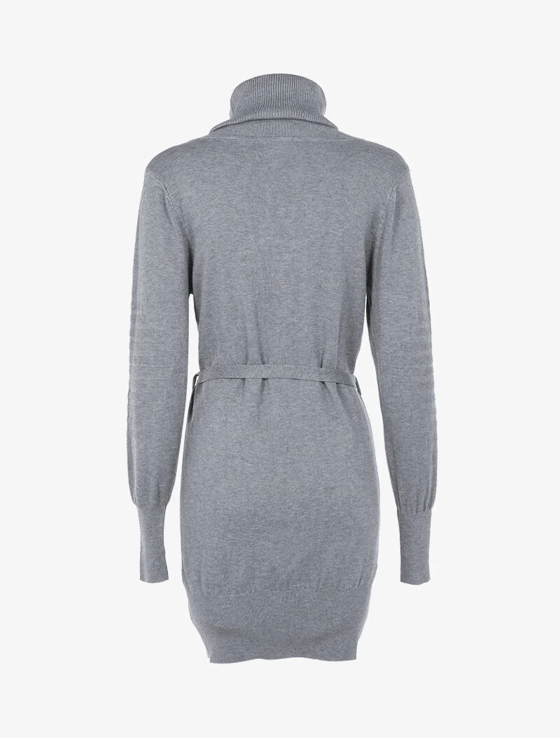 Robe-pull à détails côtelés graphiques - gris chiné