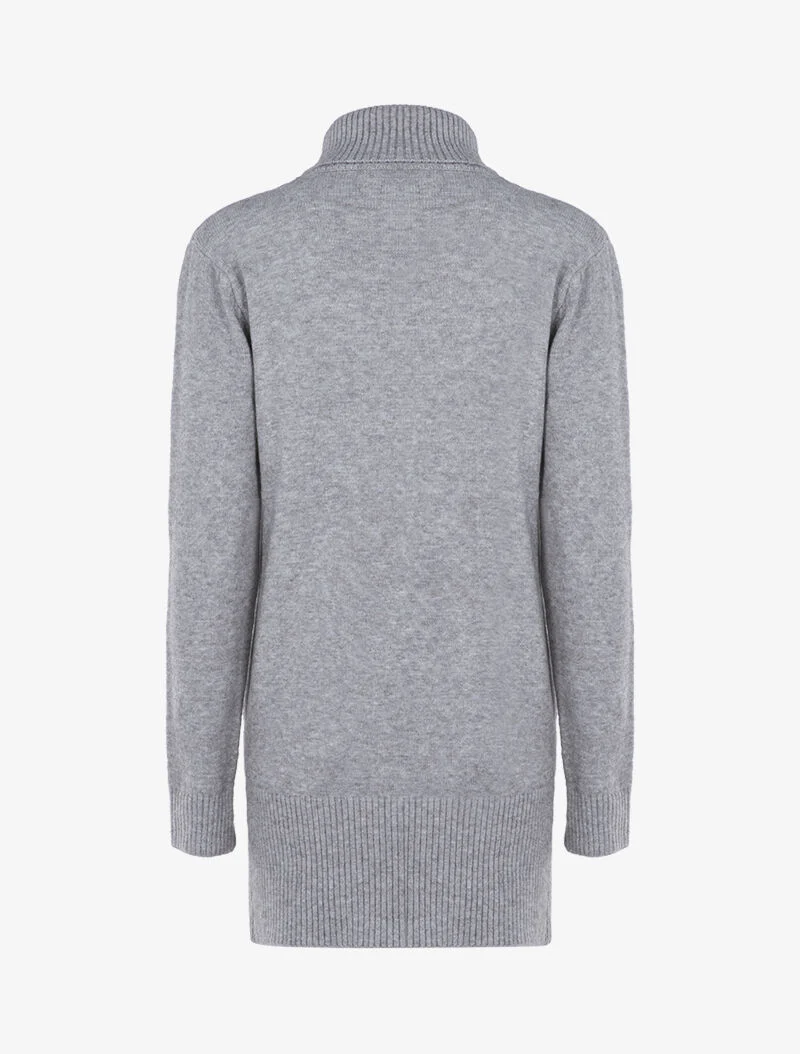 Robe pull à bandes texturées - gris clair