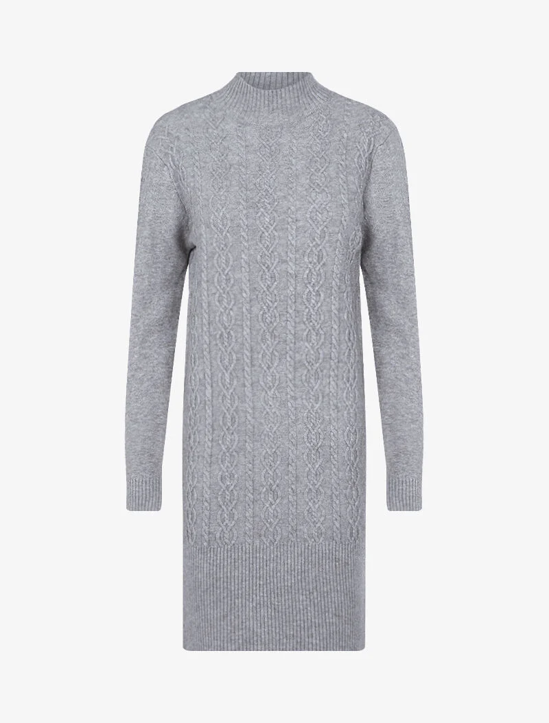 Robe pull à bandes entrelacées - gris clair
