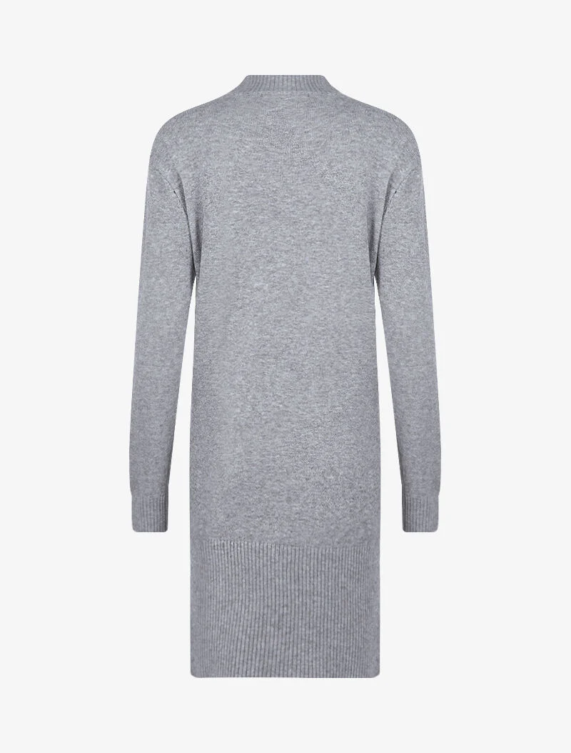 Robe pull à bandes entrelacées - gris clair