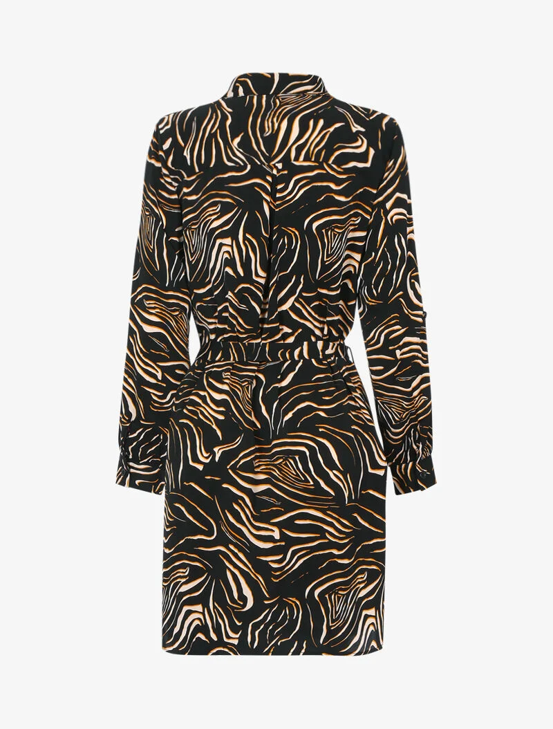 Robe chemise à imprimé graphique abstrait - noir
