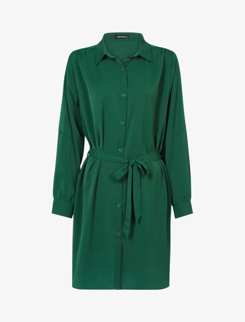 Robe chemise unie - vert