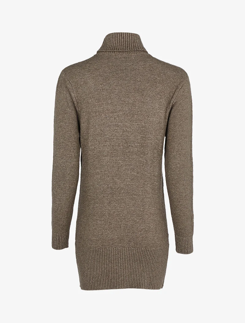 Robe pull à bandes texturées - taupe