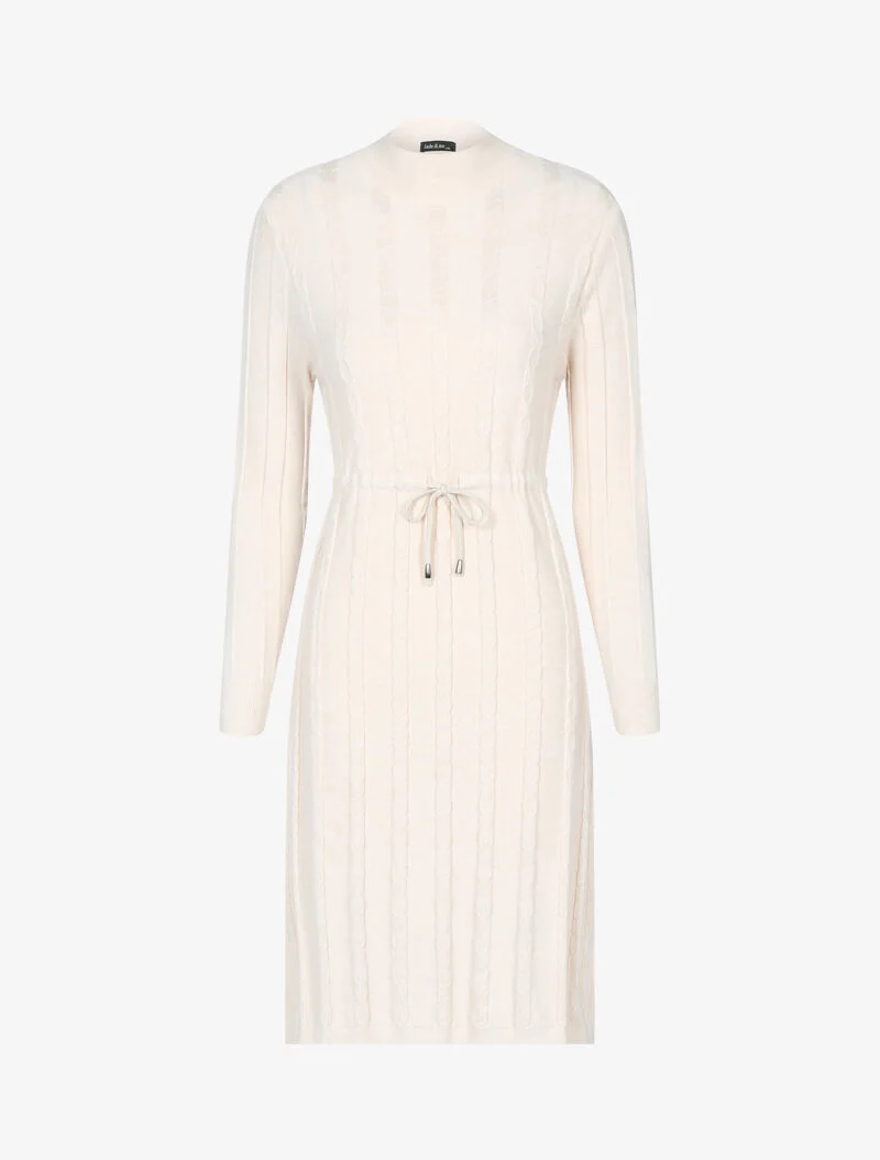 Robe pull à cordon de serrage - beige