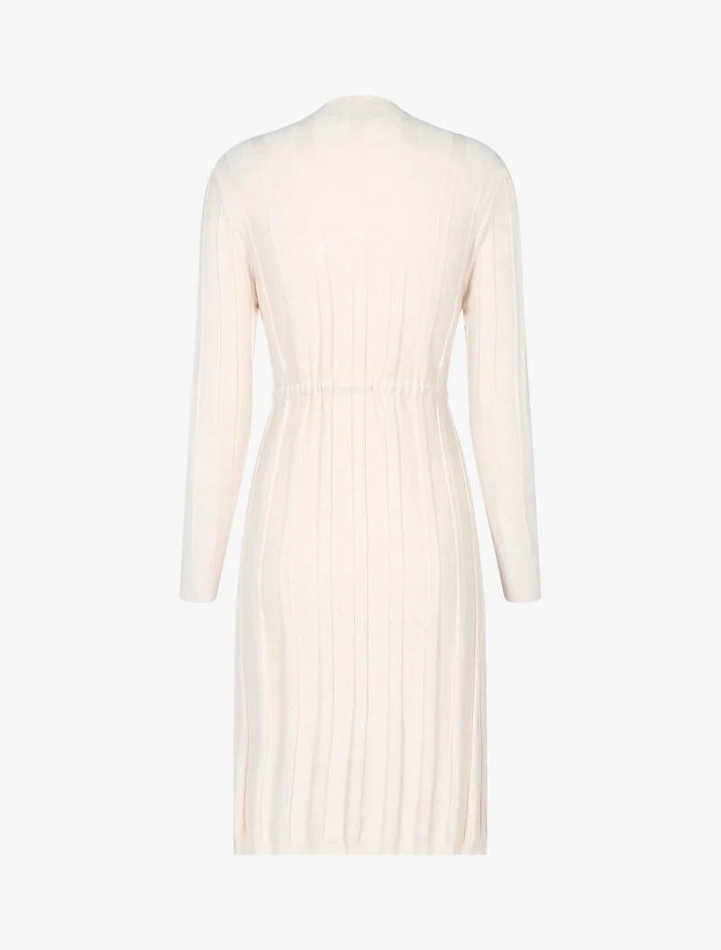 Robe pull à cordon de serrage - beige