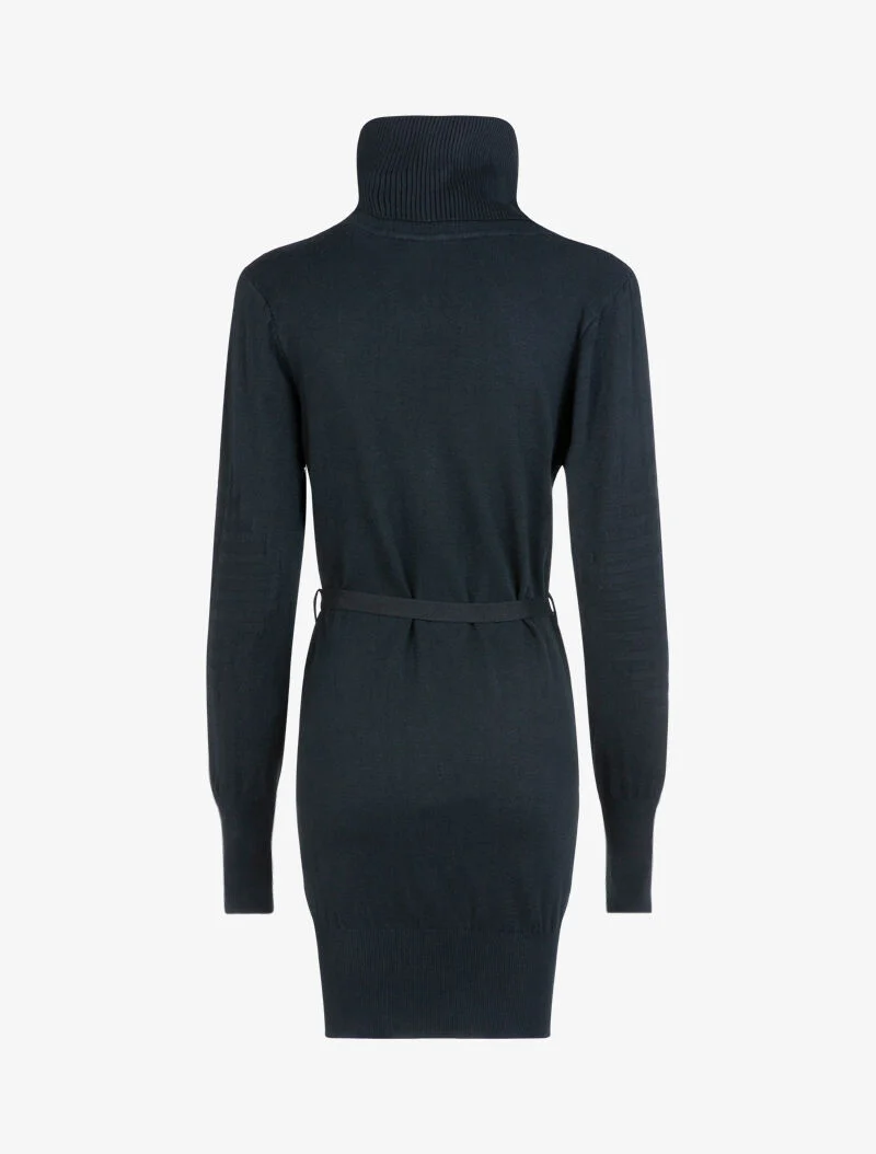 Robe-pull à détails tressés et relief - noir