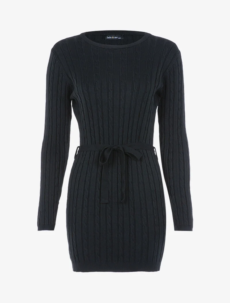 Robe-pull à détails torsadés - noir