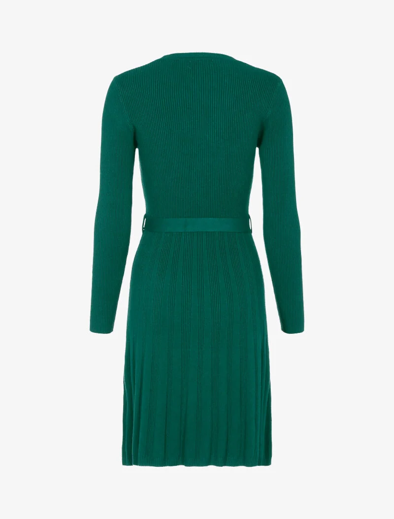 Robe pull en maille coupe patineuse - vert