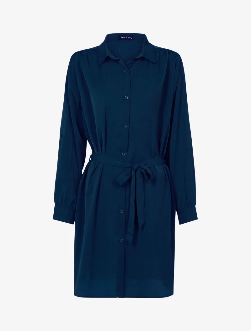 Robe chemise unie - marine
