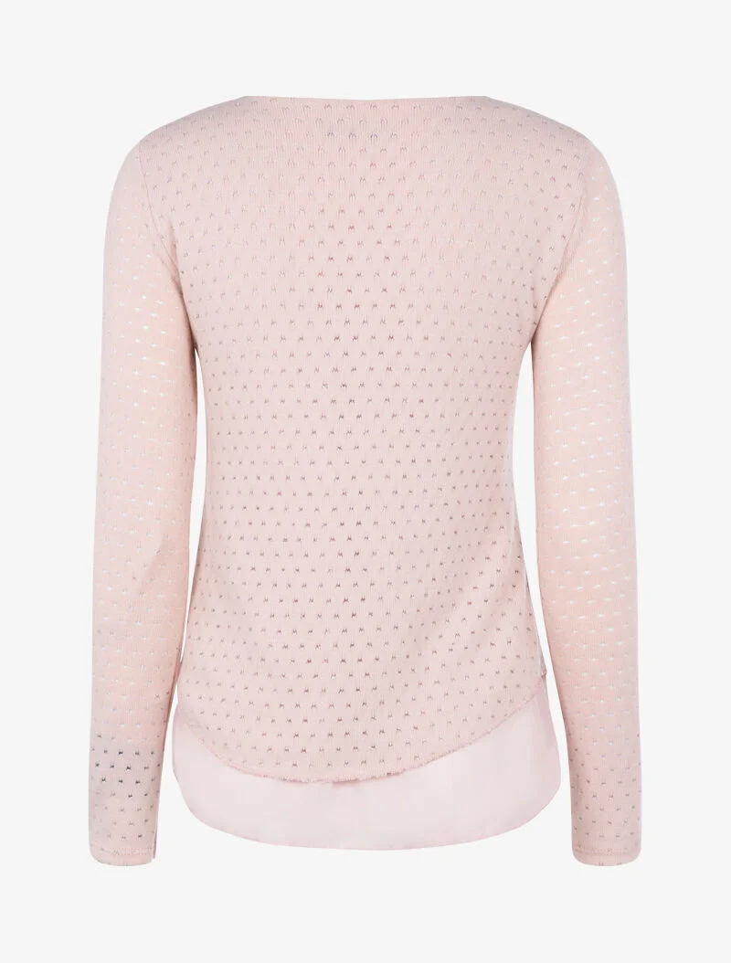 Top en maille à imprimé moucheté brillant - rose
