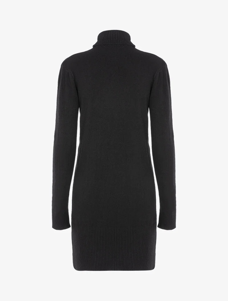 Robe pull à formes graphiques texturées et bandes - noir