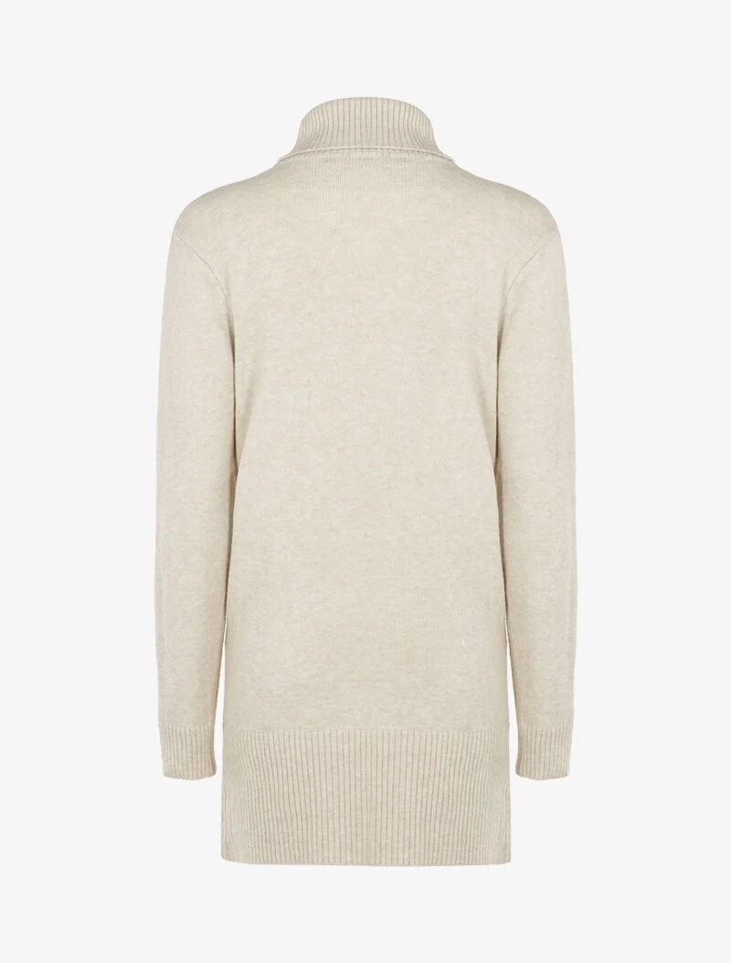 Robe pull à bandes texturées - beige