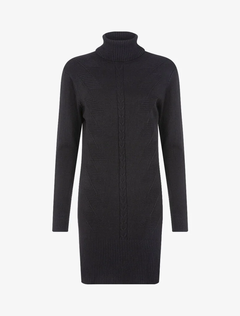 Robe pull à bande centrale tressée - noir