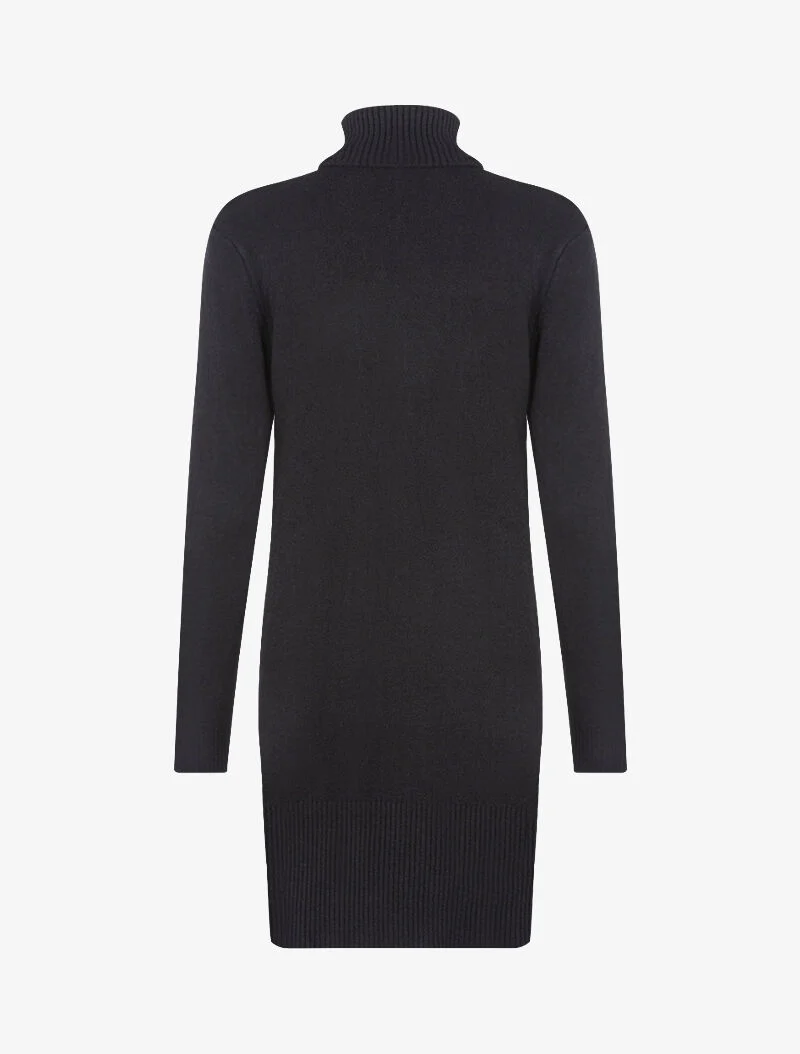 Robe pull à bande centrale tressée - noir