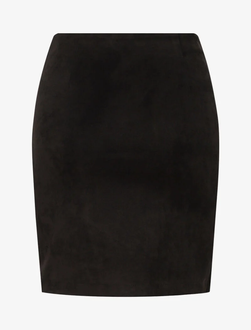 Jupe en suédine style portefeuille drapé - noir
